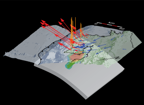 GPS and Geomorphic deformation and modeled slip from 2012 Nicoya Earthquake